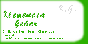 klemencia geher business card